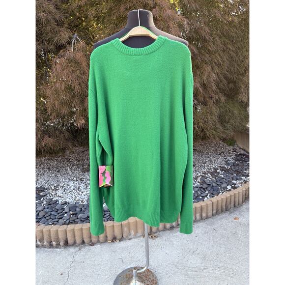 Target X Wicked W Graphic Green Sweater Size Medium academia Preppy Varsity NWT - Picture 2 of 10